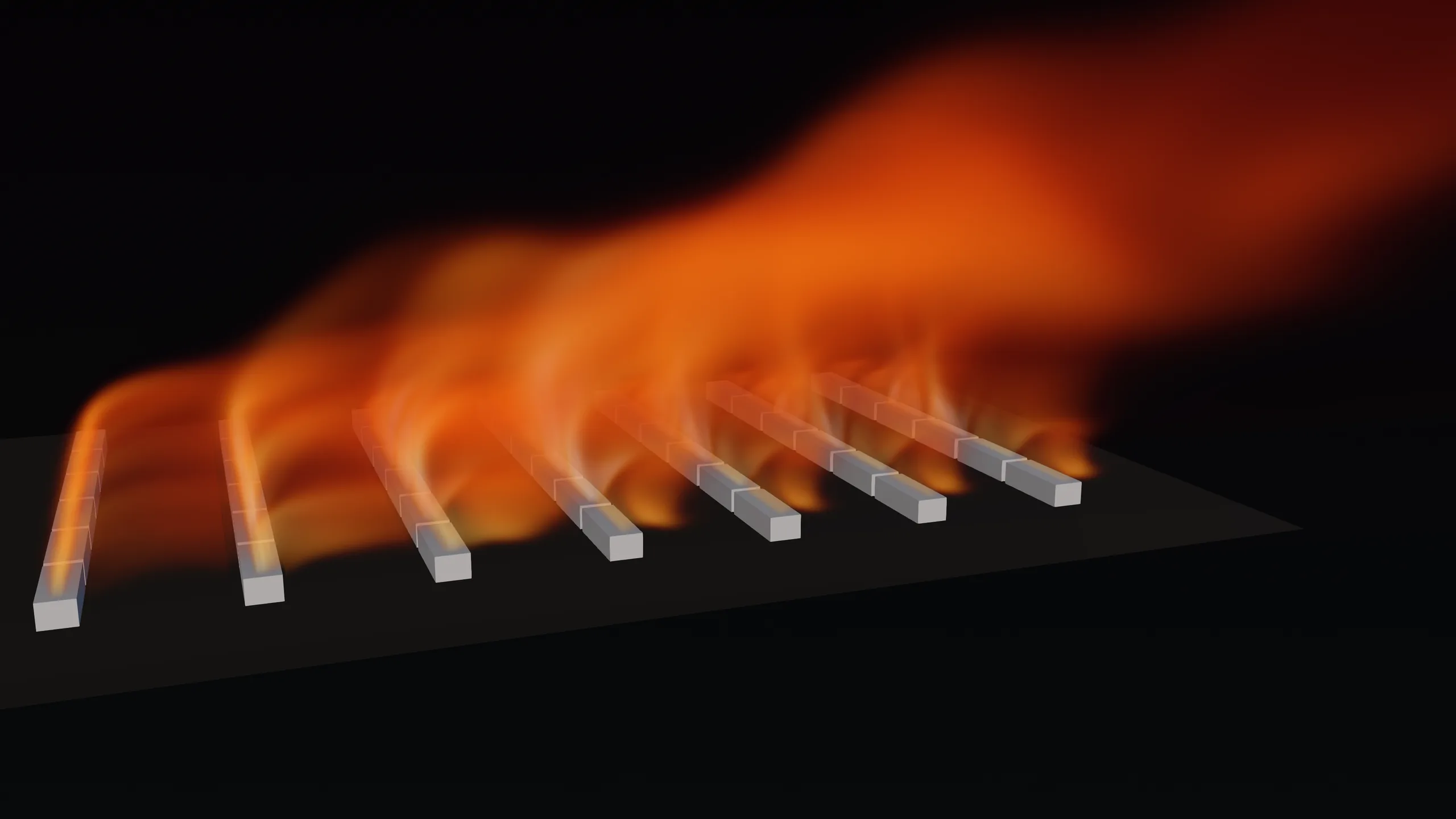 Temperature field for the wide-aisle layout, which reduced the modeled cooling-capacity penalty