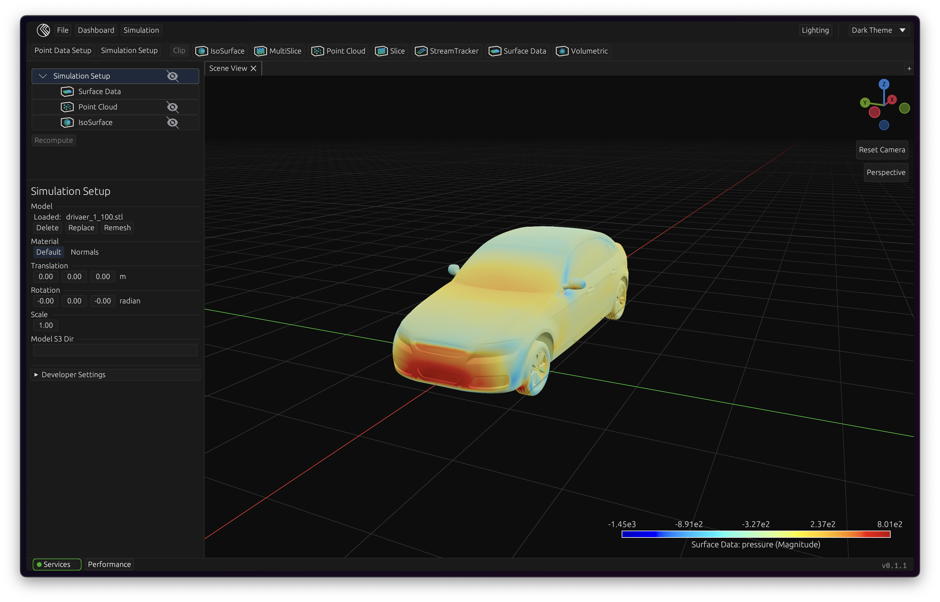 Navier AI Platform Pressure Visualization